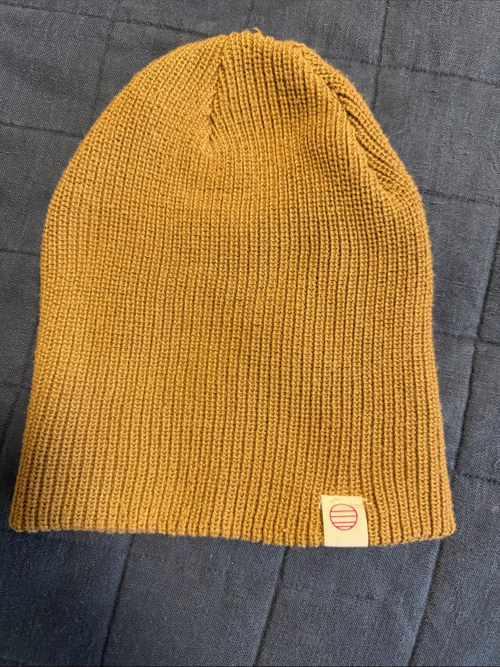 Marine Layer Mustard Yellow Ribbed Knit Beanie